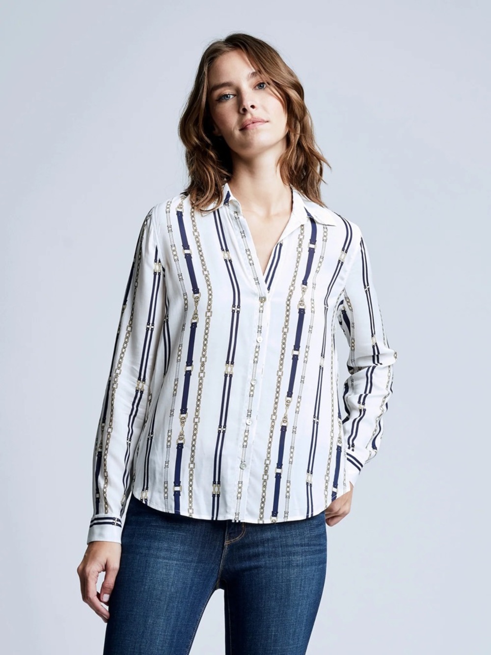 L'Agence Holly Chain Buckle Blouse